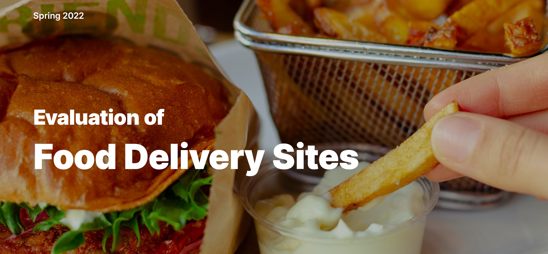 banner image with presentation cover of a photo of a burger and fries