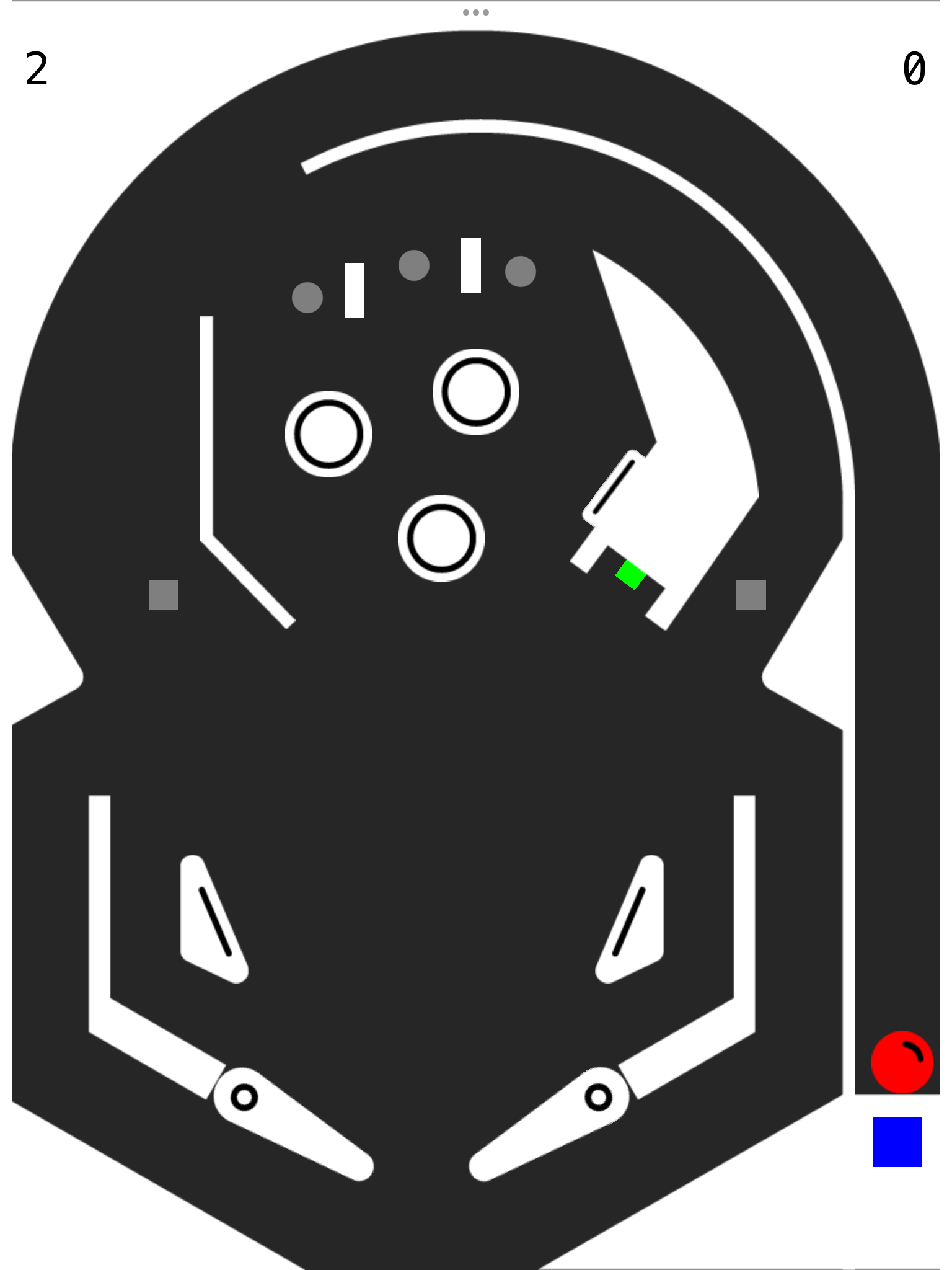 pinball course before ball is in play