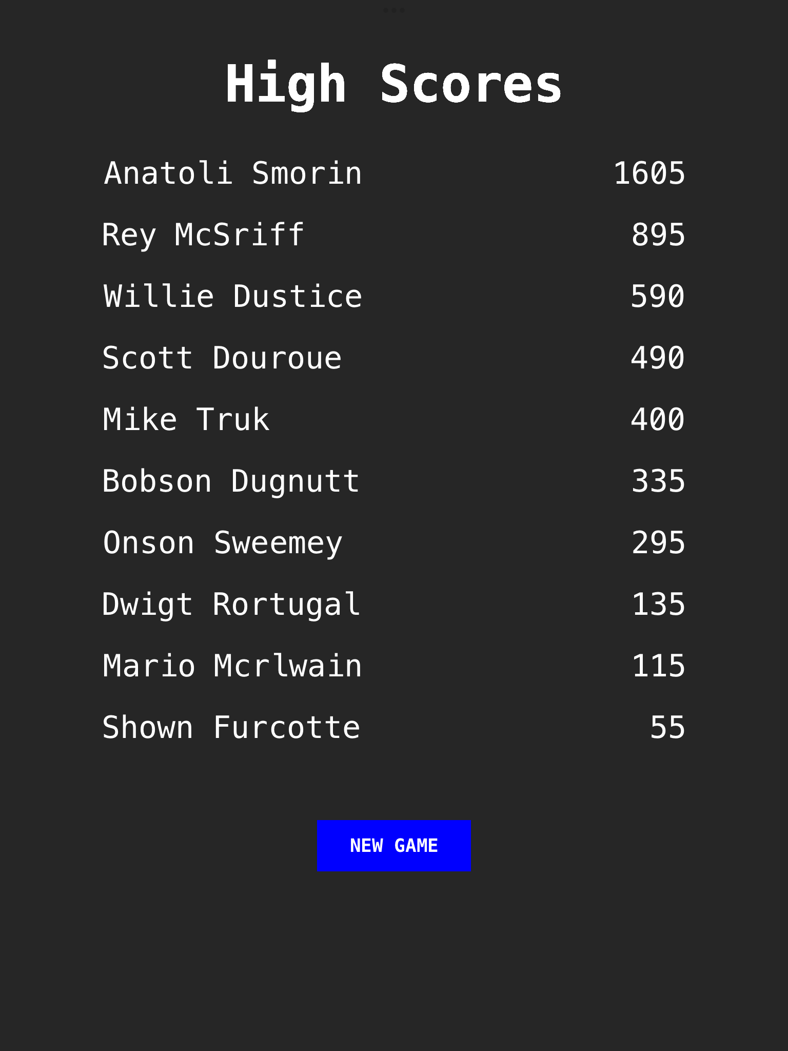 pinball score leaderboard