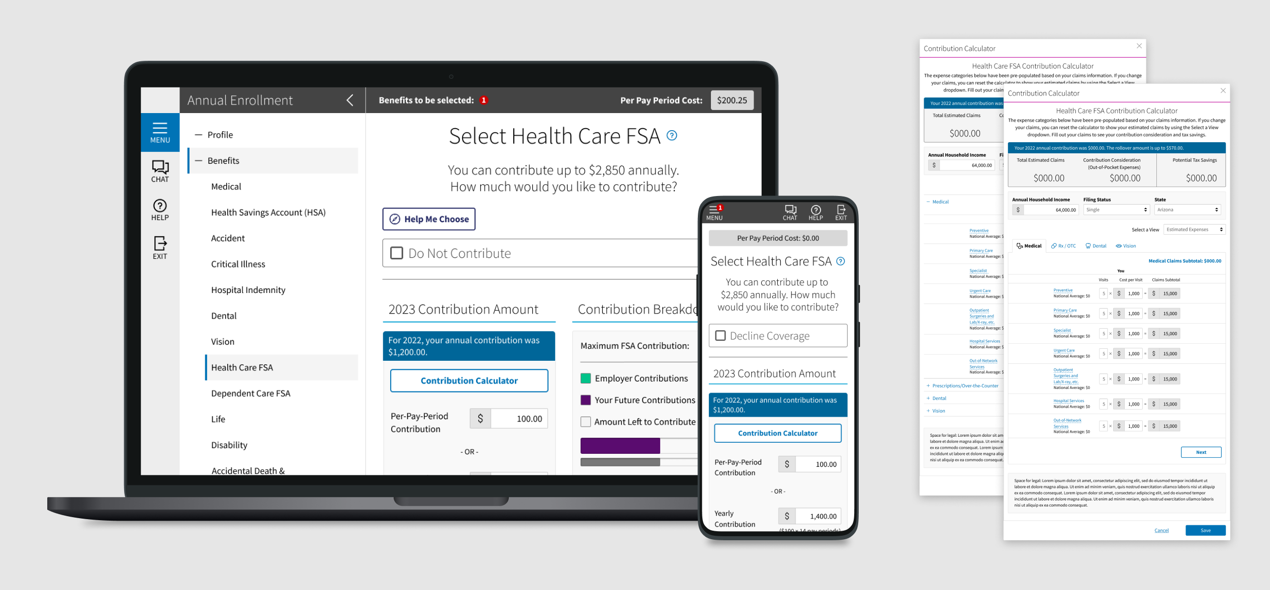 banner image with desktop and mobile screens for selecting health benefits
